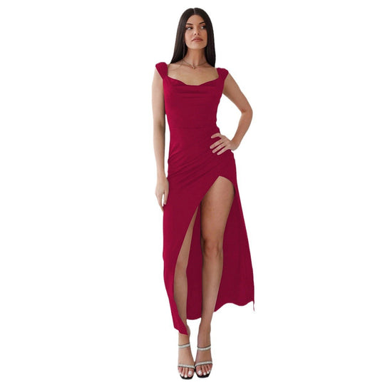 Damen Elegantes Wickelkleid mit hohem Schlitz und figurformendem Schnitt R&B