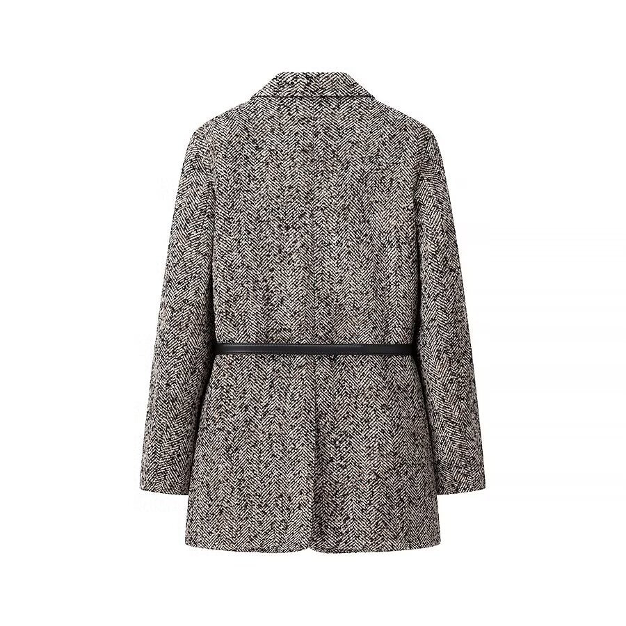 Damen Elegante Wollblazerjacke mit Taillengürtel R&B