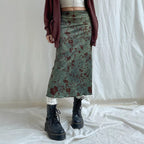 Damen Maxirock mit floralem Druck und elegantem Schnitt R&B