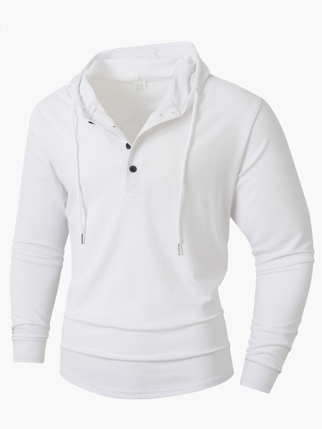 Herren Hoodie mit knöpfbarem Kragen und Kordelzug R&B