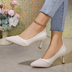 Damen elegante spitze High Heel Pumps mit strukturiertem Obermaterial R&B