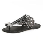 Damen Elegante Zehentrenner mit funkelndem Design und modischem Riemen R&B