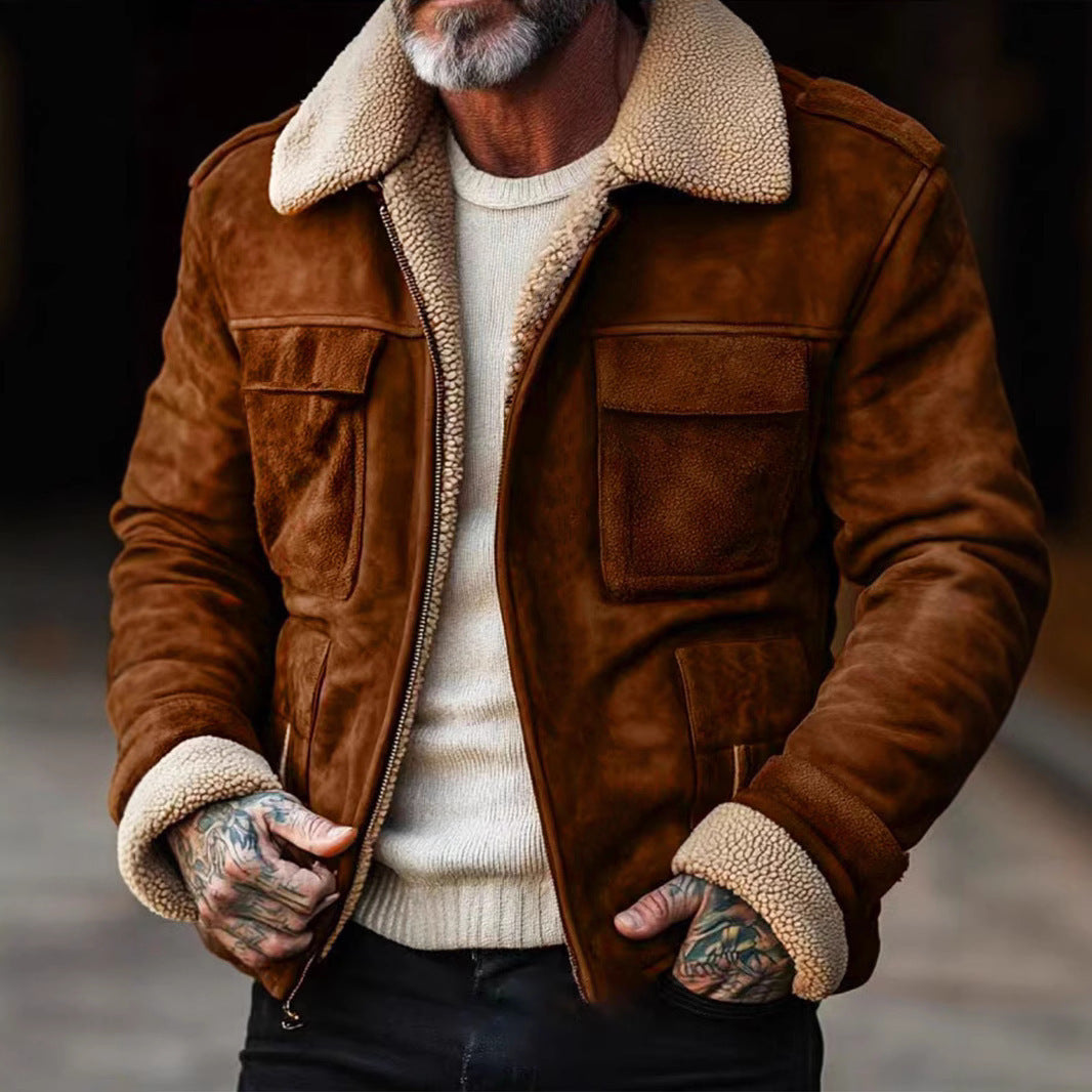 Herren Luxus Lammfell jacke R&B