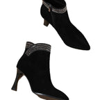 Damen Elegante Ankle Boots mit funkelndem Dekor R&B