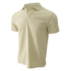 Herren Kurzarm-Henley-Shirt mit strukturierter Oberfläche R&B