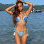 Damen Bikiniset mit verspielten Rüschen und floralem Design R&B