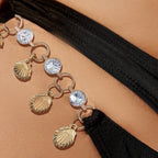 Damen Bikiniunterteil mit glänzenden Muschel-Akzenten und elegantem Schnitt R&B