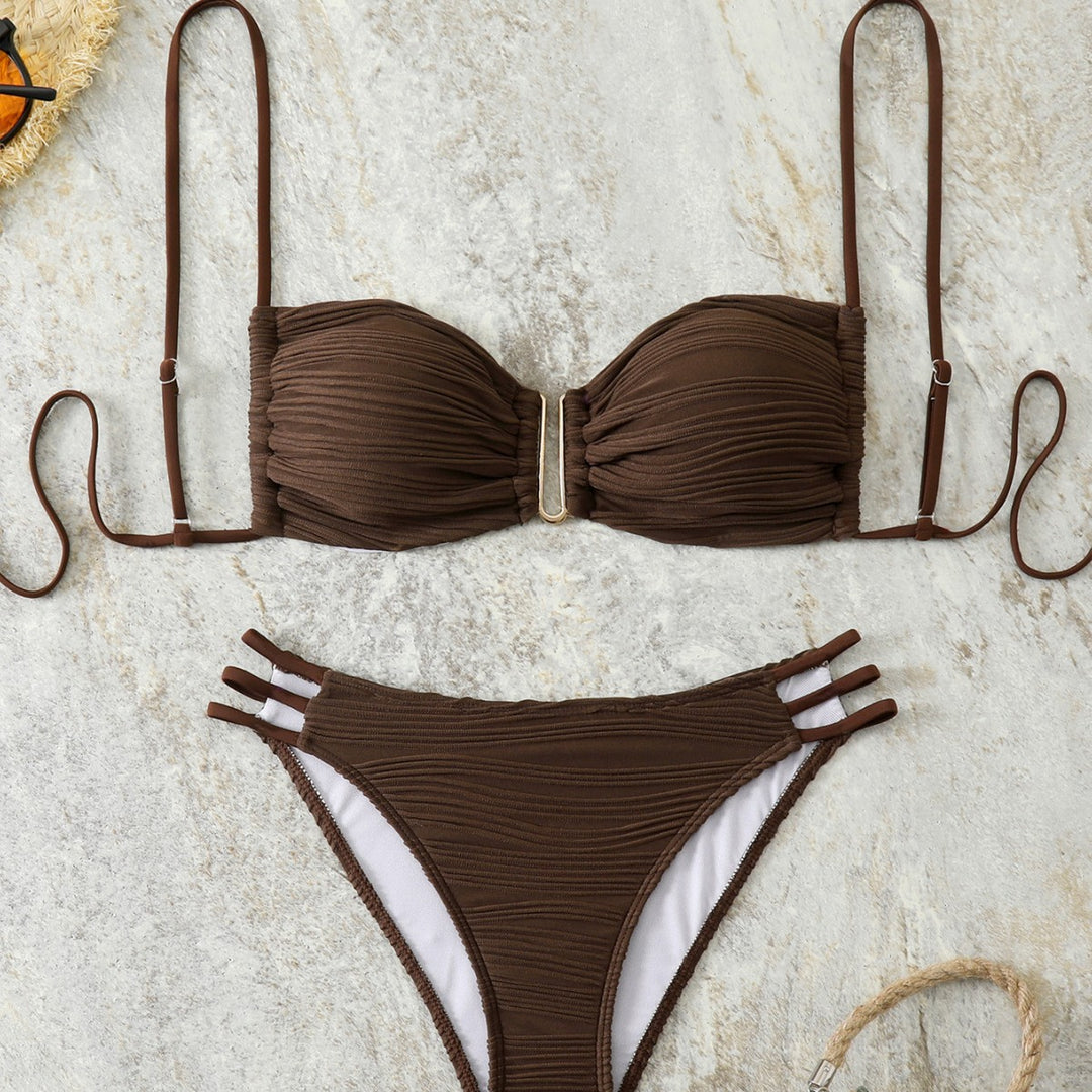 Damen Balkon-Bikini mit raffiniertem Rüschendesign und eleganten Trägern R&B