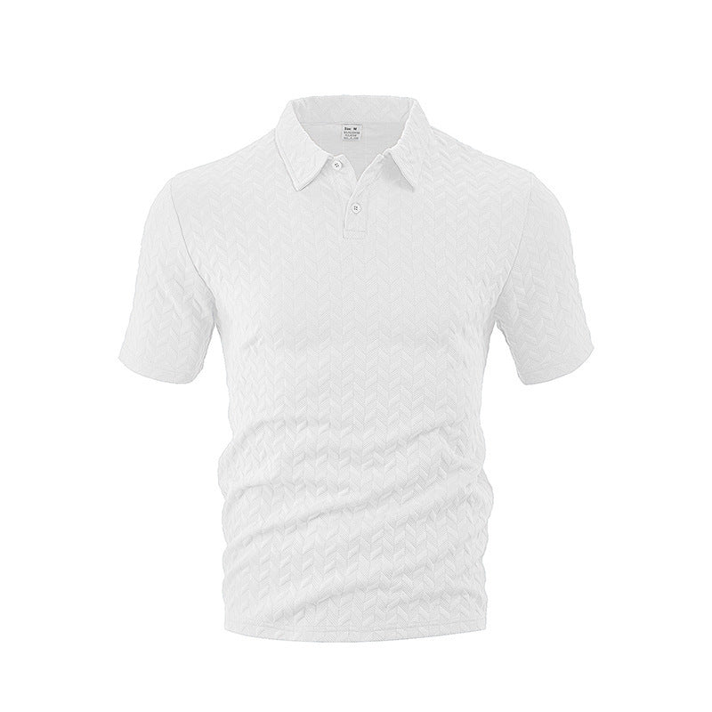 Herren elegantes Sport-Set mit strukturierter Oberfläche und bequemem Kurzarm-Polo R&B