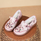 Damen modische Hausschuhe mit stilvollem Blumenornament und elastischem Gummizug R&B