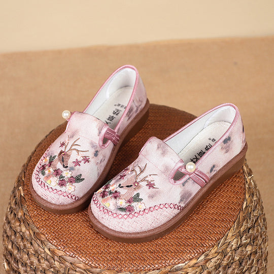 Damen modische Hausschuhe mit stilvollem Blumenornament und elastischem Gummizug R&B