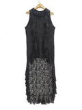 Damen elegantes Spitzenkleid mit Rüschendetails R&B