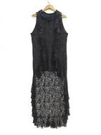 Damen elegantes Spitzenkleid mit Rüschendetails R&B