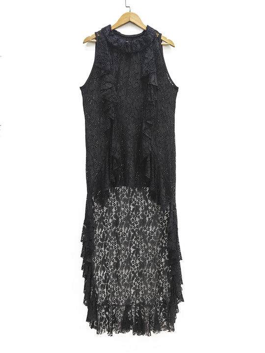 Damen elegantes Spitzenkleid mit Rüschendetails R&B