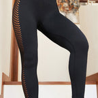 Damen Sportleggings mit atmungsaktivem Netzdesign und hoher Taille R&B