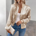 Damen Glänzende Bomberjacke R&B