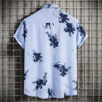 Herren Kurzarmhemd mit kreativem Farbspritz-design