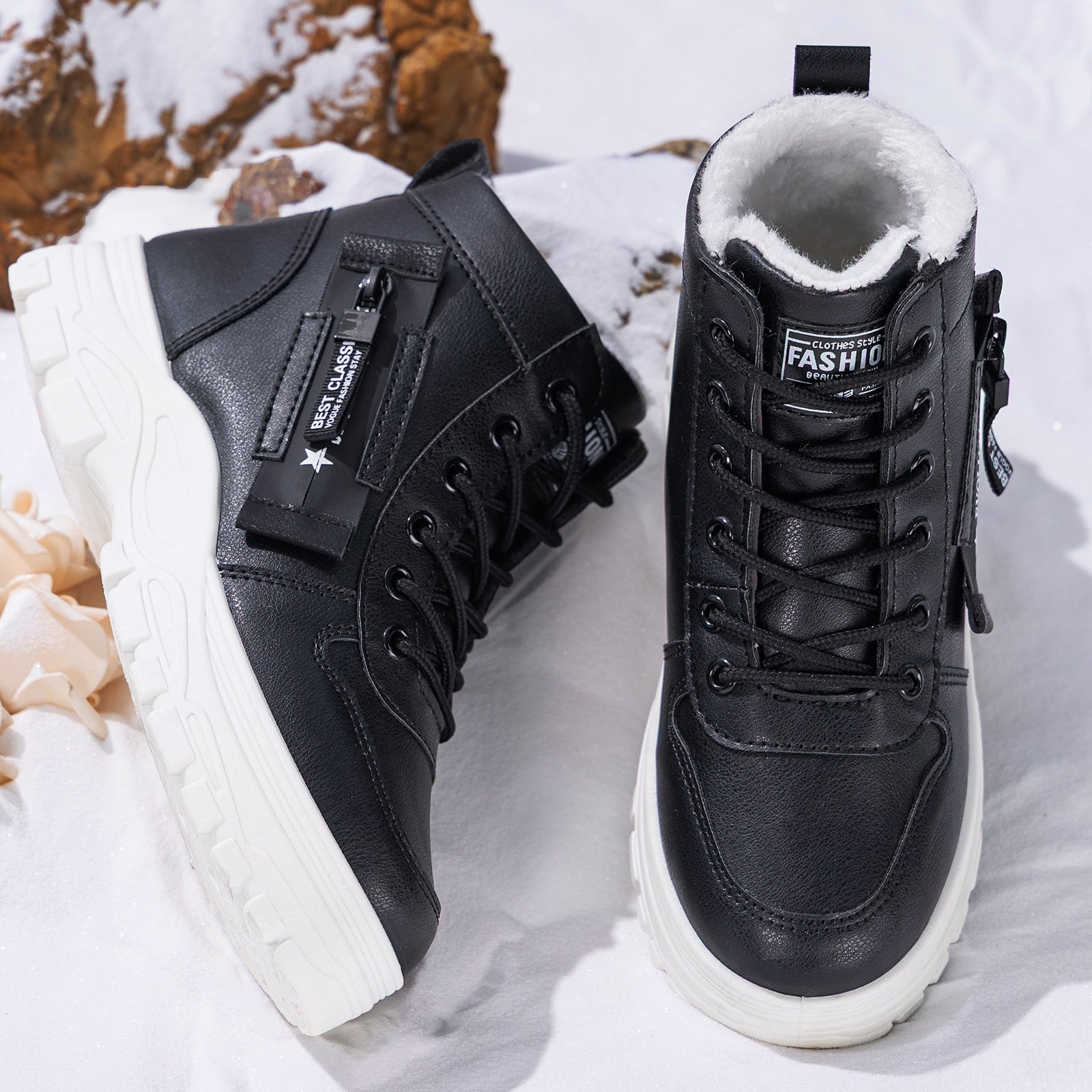 Damen Modische Winterboots mit Warmfutter und rutschfester Sohle R&B