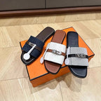 Damen Stylische Flache Sandalen mit modischem Schnallenakzent R&B