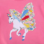 Mädchen Sweatshirt mit zauberhaftem Einhorn-Design und bunten Blumenapplikationen R&B