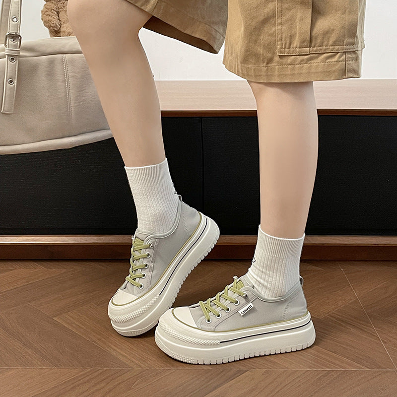 Damen Komfortable Sneaker mit dicker Plateau-Sohle und atmungsaktivem Obermaterial R&B