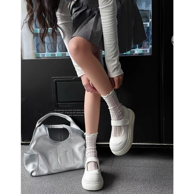 Damen Sportliche Plateau-Sneaker mit verstellbarem Klettverschluss und stylischem Obermaterial R&B