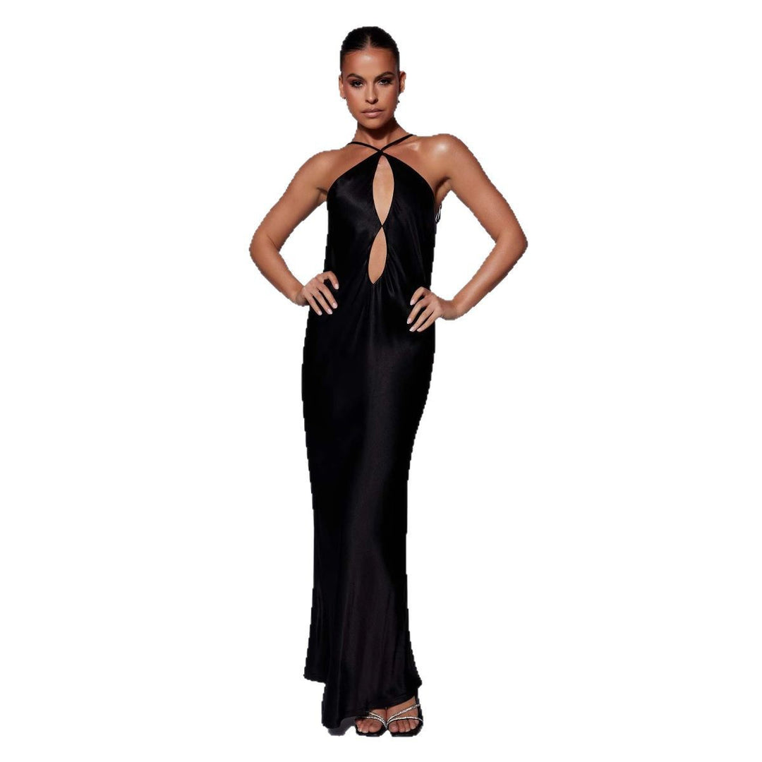 Damen Elegantes Maxikleid mit raffiniertem Cut-Out und schmalen Trägern R&B