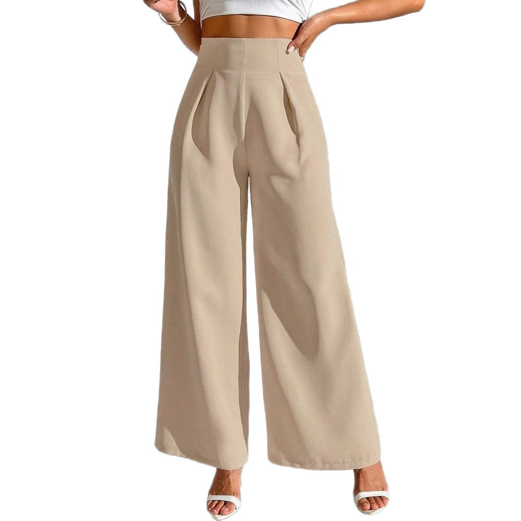 Damen Weite Palazzo-Hose mit elegantem Schnitt und hohen Taillenbund R&B