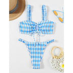 Damen Triangel-Bikini mit modischem Wickel-Design und verstellbaren Trägern R&B