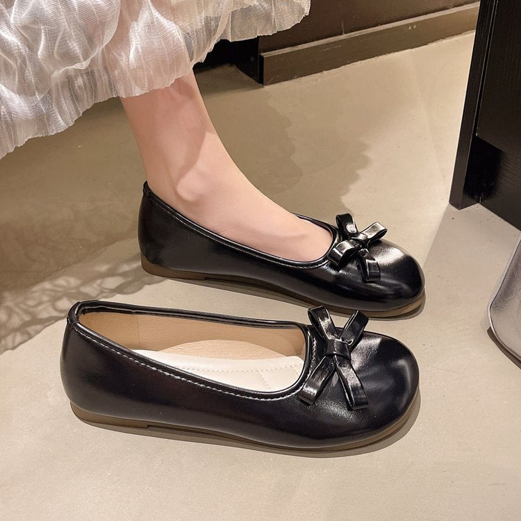 Damen elegante Ballerinas mit zierlichem Schleifenakzent R&B