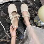 Damen praktische Ballerina-Schuhe mit Perlenverzierung R&B