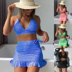 Damen Bikini-Top mit verspieltem Rock-Schnitt und modischem Floral-Design R&B