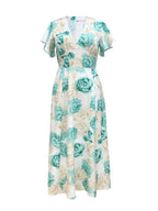 R&B | V-Ausschnitt Temperament elegant große Größe gedruckt Kleid