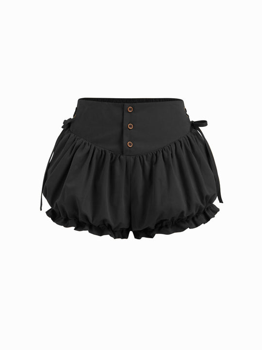 Damen modische Rüschen-Shorts mit hohen Bund und verstellbaren Kordeln R&B