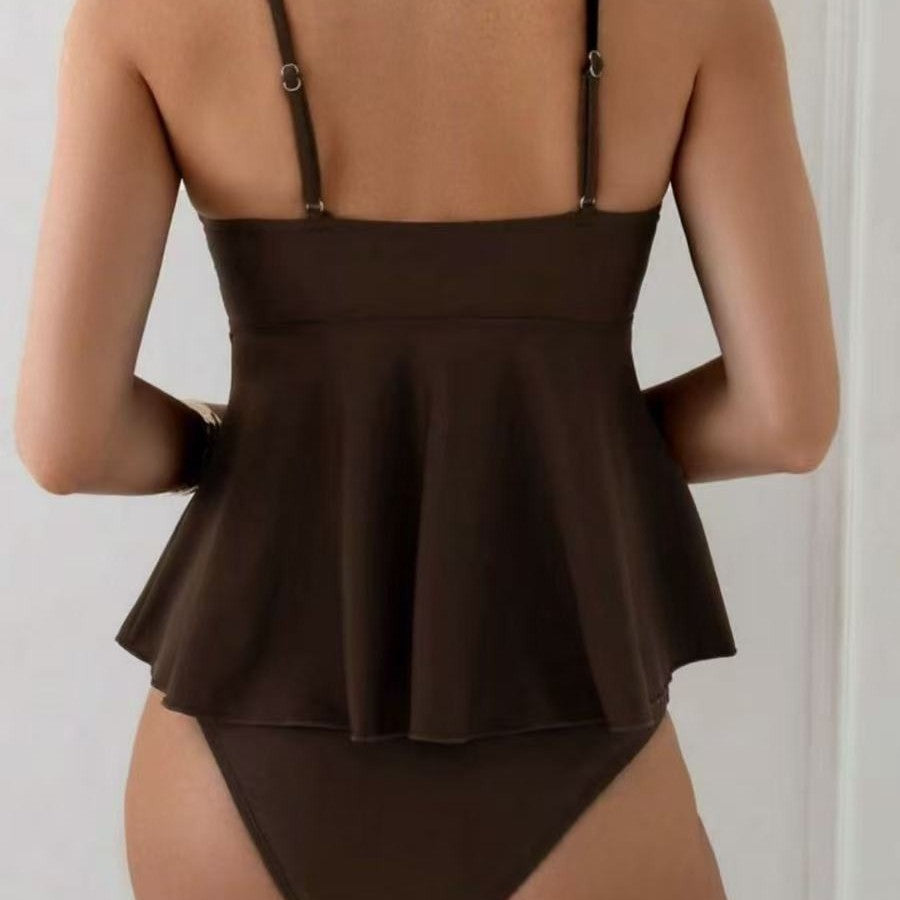 Damen Tankini mit verspieltem Rüschendesign und elegantem Muscheldetail R&B