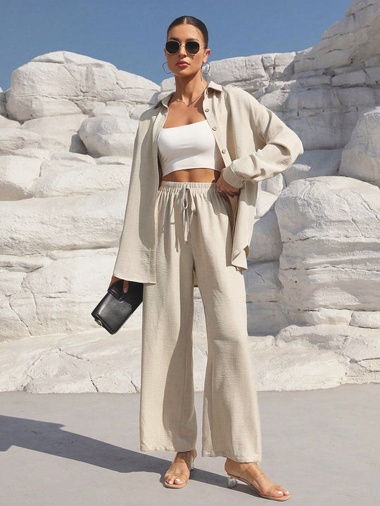 Damen Zweiteiler aus leichtem, atmungsaktivem Stoff mit elegantem Oversized-Schnitt R&B