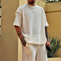 Herren lässiges Oversized-Strickshirt mit luftiger Wstruktur