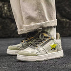 Damen Modische Sneakers mit einzigartigen Stern-Applikationen und rutschfester Sohle R&B