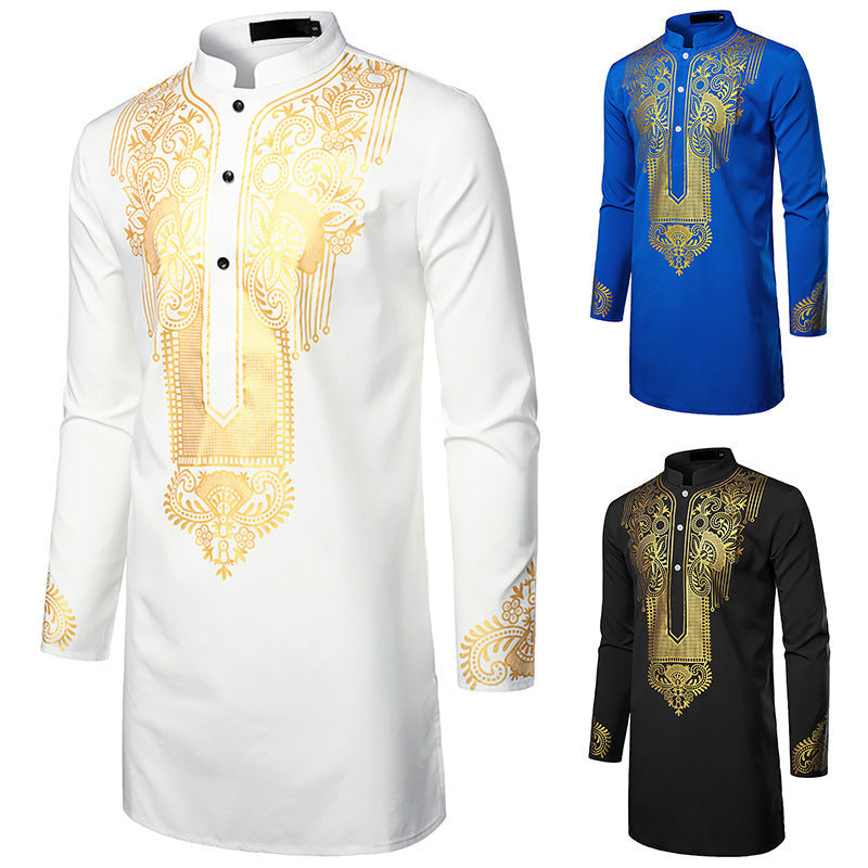 Herren langärmeliges Kleidungsstück mit ethnischem Design R&B
