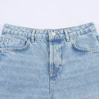 Damen weite Jeans mit floralen Spitzenapplikationen R&B