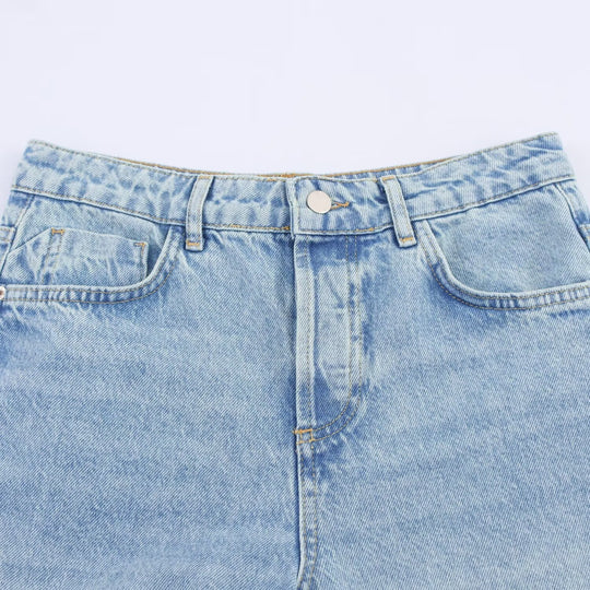 Damen weite Jeans mit floralen Spitzenapplikationen R&B