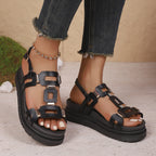 Damen Komfortable Sandalen mit modernen Blockelementen und anatomischem Fußbett R&B