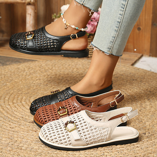 Damen Bequeme Sling-Sandalen mit dekorativem Riemendesign R&B