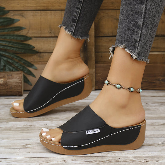 Damen Komfortable Slipper mit modischem Überkreuz-Design R&B