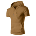 Herren lässiges Kapuzenshirt mit V-Ausschnitt und praktischer Bauchtasche R&B