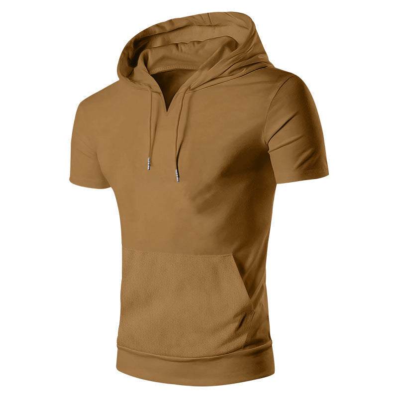 Herren lässiges Kapuzenshirt mit V-Ausschnitt und praktischer Bauchtasche R&B