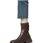 Damen Elegante Stiefeletten mit seitlichem Reißverschluss und robuster Gummisohle
