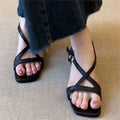 Damen elegante Riemchen-Sandalen mit modischem Kreuz-Riemendesign R&B
