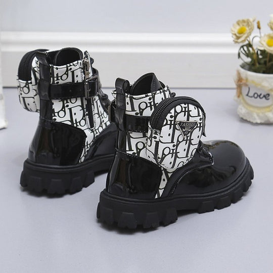 Damen modische Ankle Boots mit praktischen Taschen und robustem Profilsohle R&B