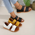 Damen Komfortable Riemensandalen mit doppeltem Klettverschluss R&B